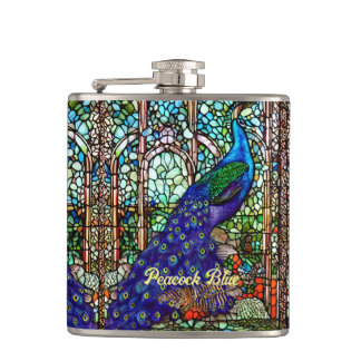 Flasques Verre coloré vintage Peacock