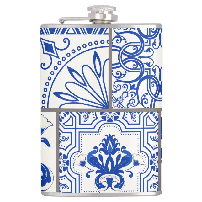 Flasques Victorian Majolica : Patchwork Tile Motif. (Devant)