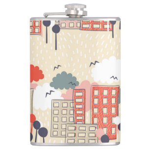 Flasques Vie urbaine : Motif sans couture