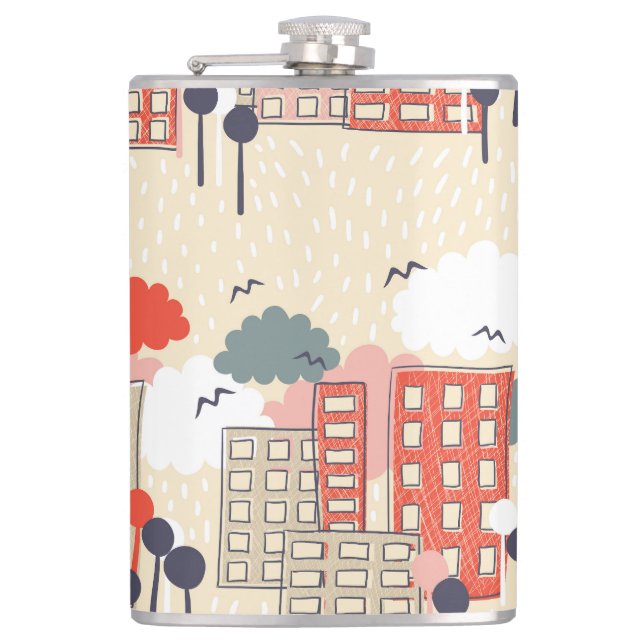 Flasques Vie urbaine : Motif sans couture (Devant)