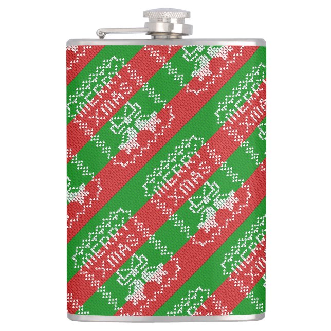 Flasques Vilain pull motif sonnettes Joyeux fils Xmas (Devant)