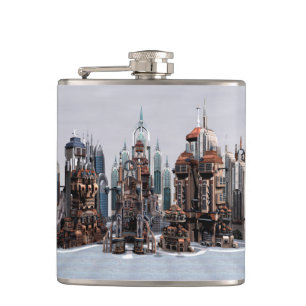 Flasques Ville de fantasy futuriste Art de paysage urbain S