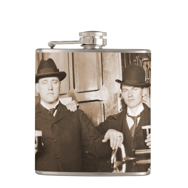 Flasques Vintage Men Drinking Beer (Devant)