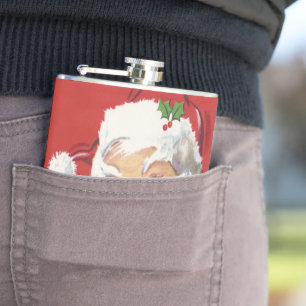 Flasques Vintage Noël Père Noël, Jolly et Winking