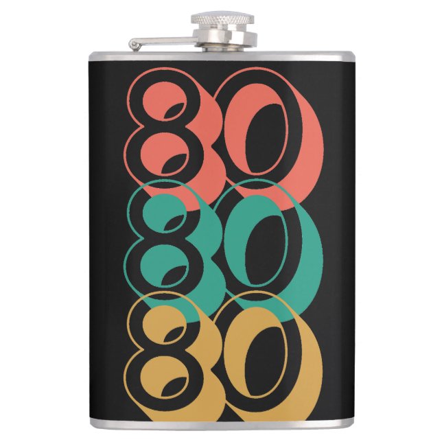 Flasques Vintage Retro 1980 Rouge Vert Jaune (Devant)