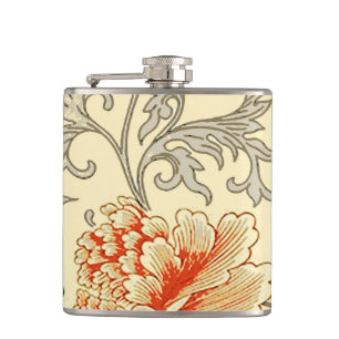 Flasques Vintage rose gris botanique
