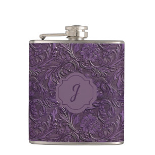 Flasques Vinyle en cuir violet Faux