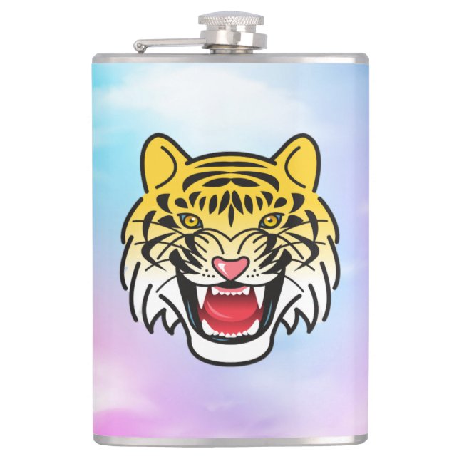 Flasques Visage de Tigre Souriant Art-21876 (Devant)