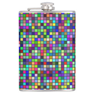 Flasques Vivid Couleurs Arc-En-Ciel Et Pastels Motif Carré