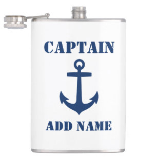 Flasques Votre capitaine nommé Flask Anchor White