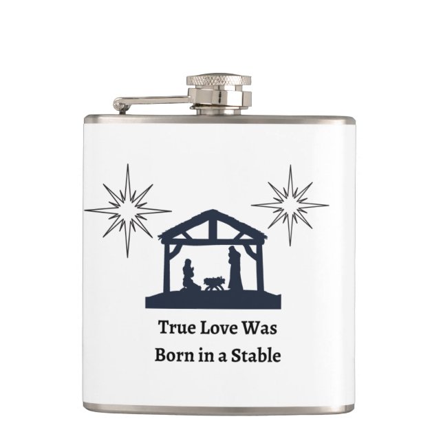 Flasques Vraiment Amour est né dans une Stable sur un (Devant)