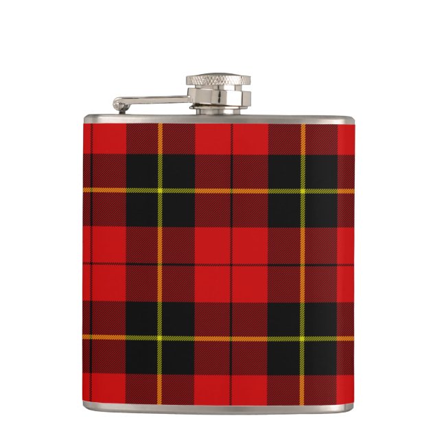 Flasques Wallace tartan rouge noir plaid (Devant)