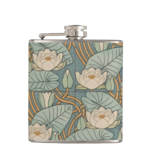Flasques Water Lys Lily Art Nouveau Nature