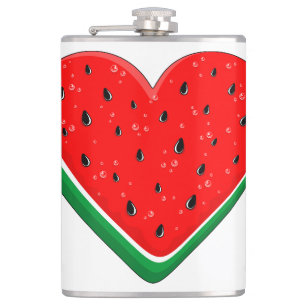 Flasques Watermelon Heart Valentine's Day Free Palestine