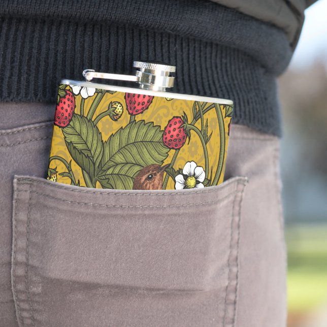 Flasques Wens et fraises sur mustrard (En situation)