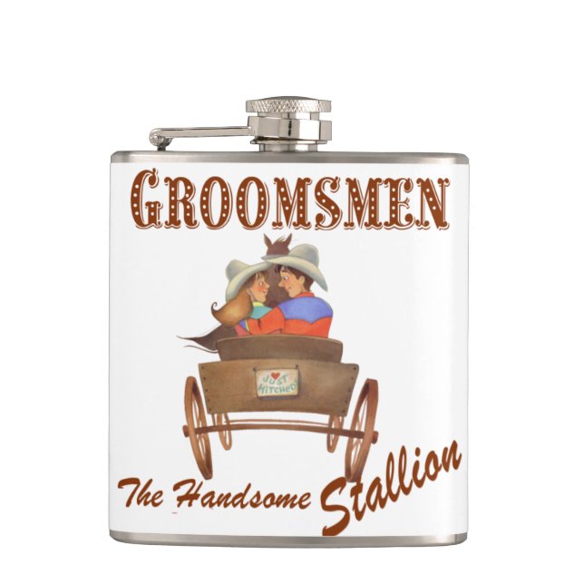 Flasques Western Cowboy Mariage Flask Groomsmen's Gift (Devant)
