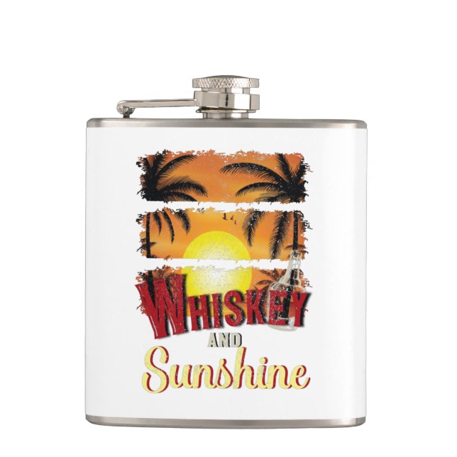 Flasques Whiskey et soleil, alcool orange d'été (Devant)