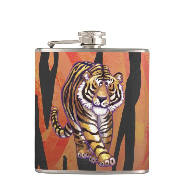 Flasques Wild Me Tiger Hot orange et noir (Devant)