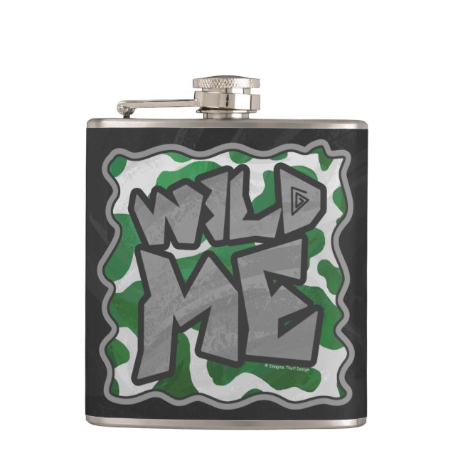 Flasques Wild Me Vache Vert et blanc Imprimer (Devant)