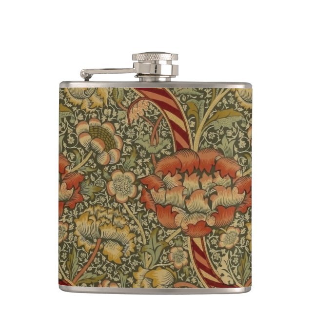 Flasques William Morris Wandle Anglais Floral Damask Design (Devant)