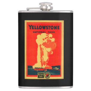 Flasques Yellowstone, vieille affiche fidèle de la