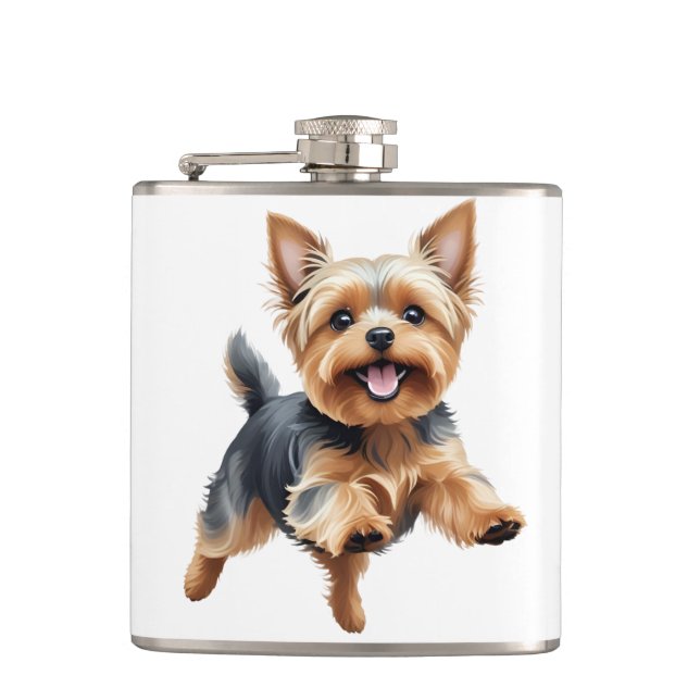 Flasques Yorkshire Terrier Joyeux Jouer Fun Jouer Joyeux (Devant)