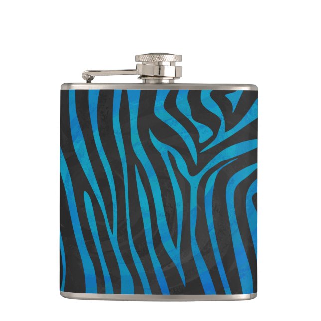 Flasques Zebra Black et Blue Print (Devant)