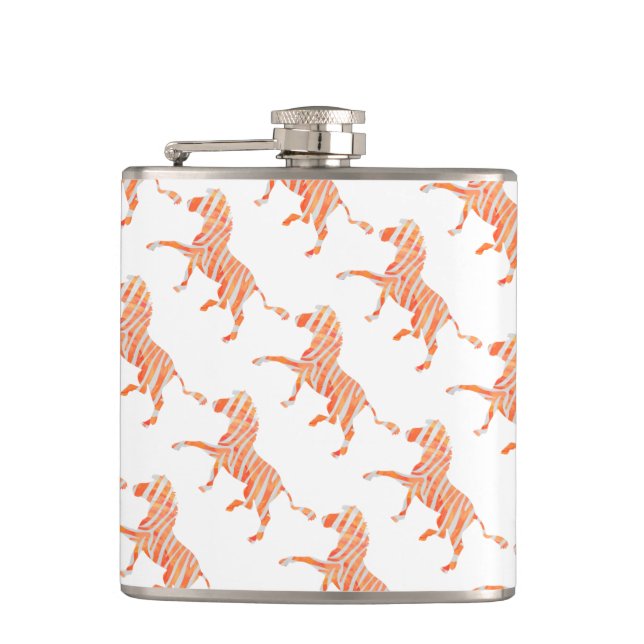 Flasques Zebra Orange and White Print (Devant)