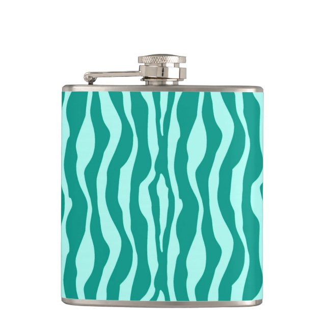 Flasques Zèbre rayures - Turquoise et Aqua (Devant)