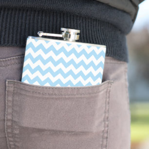 Flasques Zigzag bleu, Chevron bleu, Motif géométrique