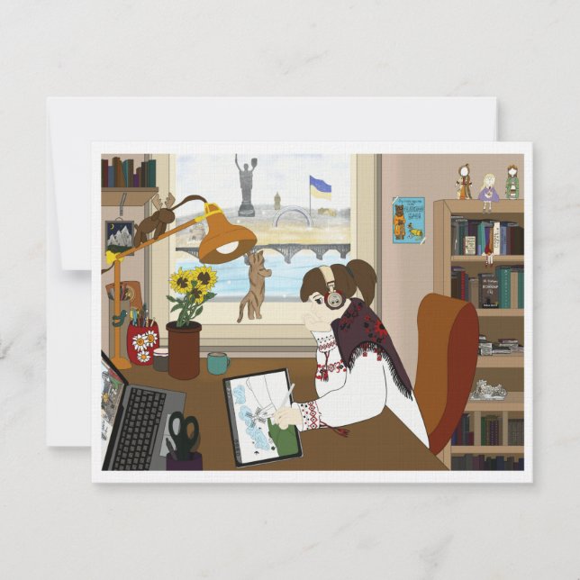 Flat Card Ukraine fille (Devant)