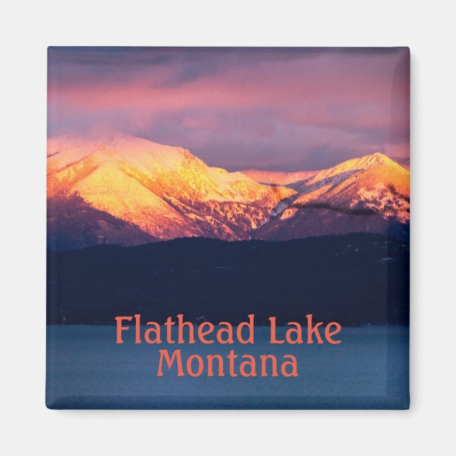 Flathead Lake Montana Sunset Magnet (Devant)
