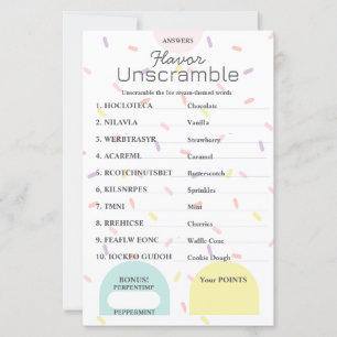 Flavor Frenzy Word Scramble RÉPONSE KEY