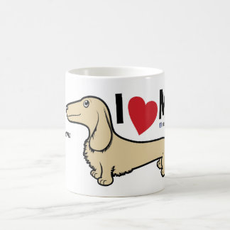 FLDR "j'aime ma" tasse blonde de teckel de main