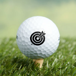Flèche atteint une cible ronde Balles de golf