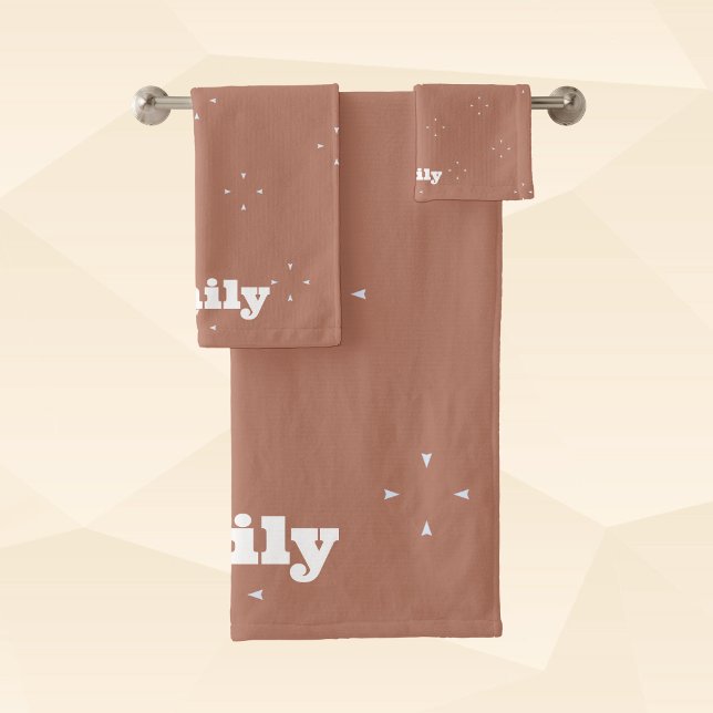 Flèche blanche monogramme sur mousse mocha arrière (Créateur téléchargé)