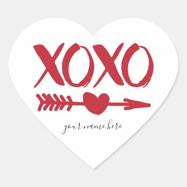Flèche coeur XOXO Stickers personnalisés (Devant)