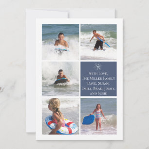 Flèche de neige bleu foncé Double face Multi Carte