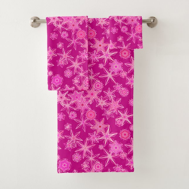Flèche De Neige Géométrique Moderne, Rose Fuchsia  (En situation)