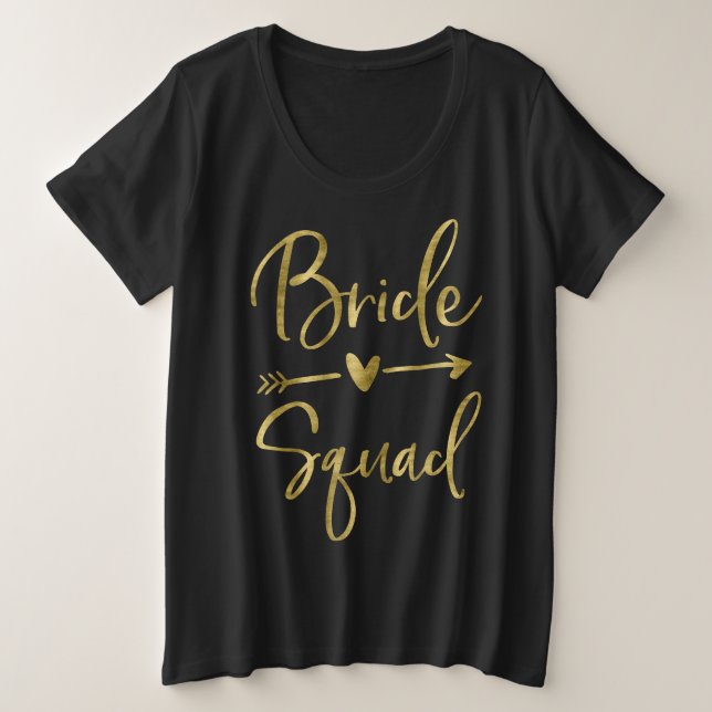 Flèche de script or VNeck Faux Bride Squad Plus (Design devant)