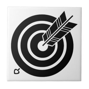 Flèche frappant une cible ronde Carreaux décoratif