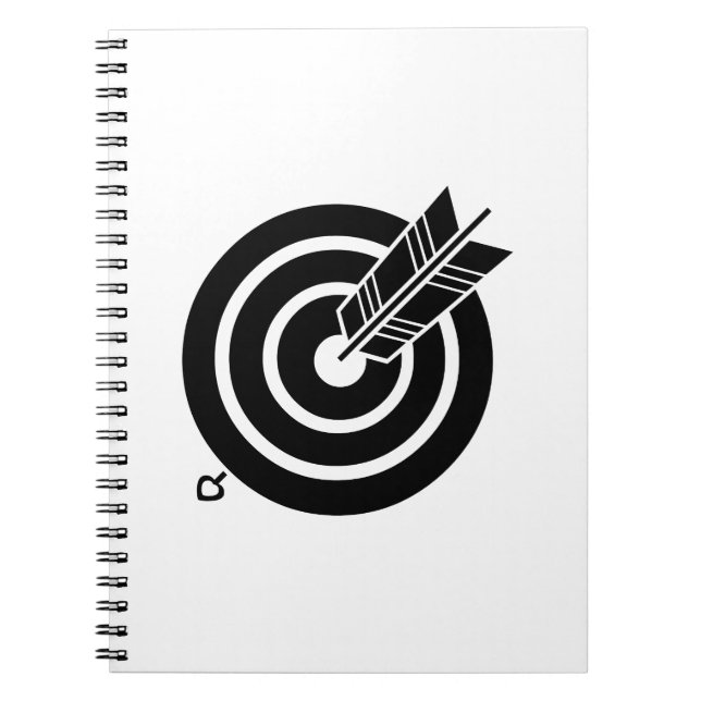 Flèche sur une cible ronde Carnets & Journaux (Devant)