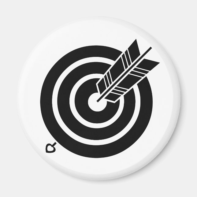Flèche sur une cible ronde Magnets (Devant)