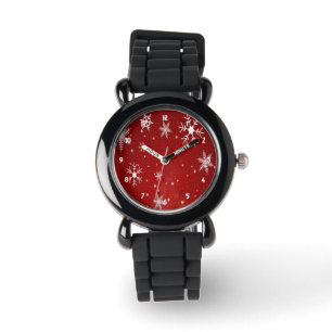 Flèches blanches avec montre Arrière - plan rouge