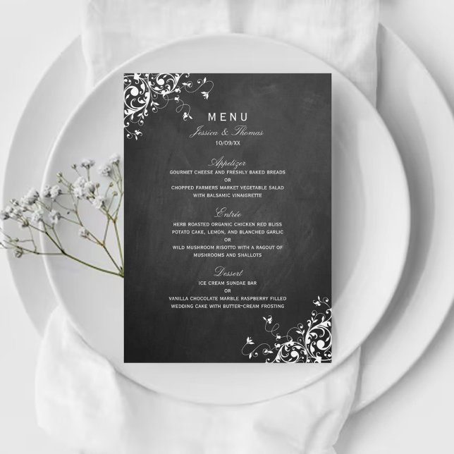 Flèches blanches sur le menu Mariage du tableau de (Créateur téléchargé)