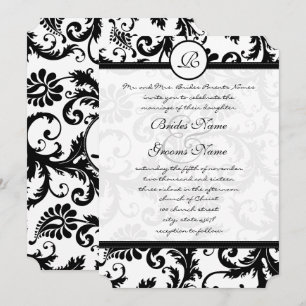 Flèches de Damas noires avec Faire-part de mariage