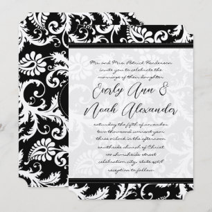 Flèches de Damas noires avec Faire-part de mariage