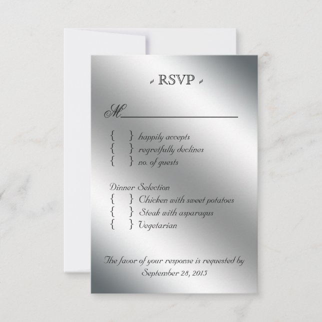 Flèches de feuilles RSVP Mariage Carte de réponse  (Devant)