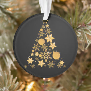 Flèches de neige en or noir moderne Arbre de Noël