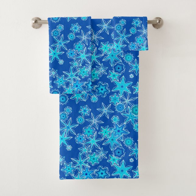 Flèches de neige géométriques modernes, bleu saphi (En situation)